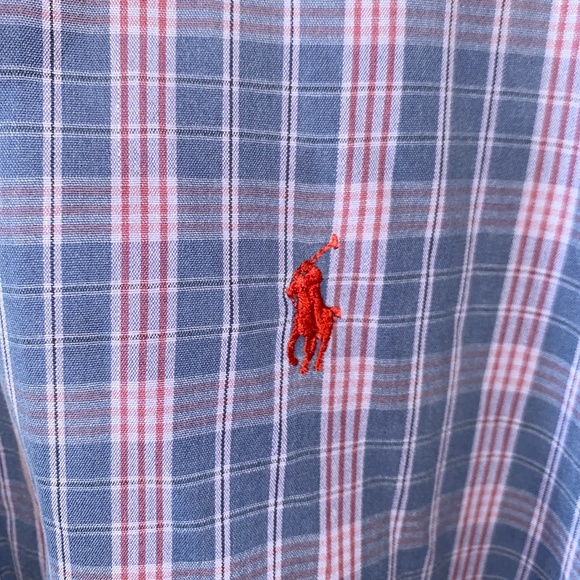 Excellent Condition Ralph Lauren Blue and Red button down plaid shirt - Picture 2 of 5
